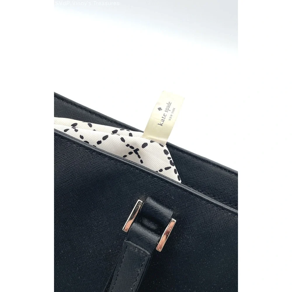 Kate Spade Large Oversized Leather Workwear Travel Square Tote Book Bag